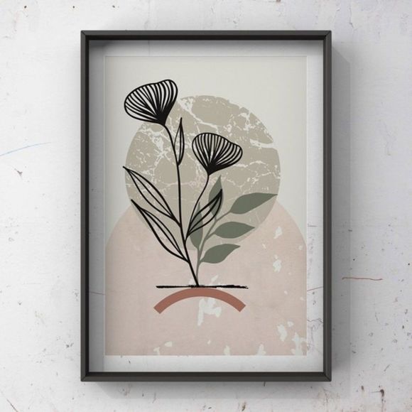 Unique boho minimalist abstract wall art print - Picture 1 of 4